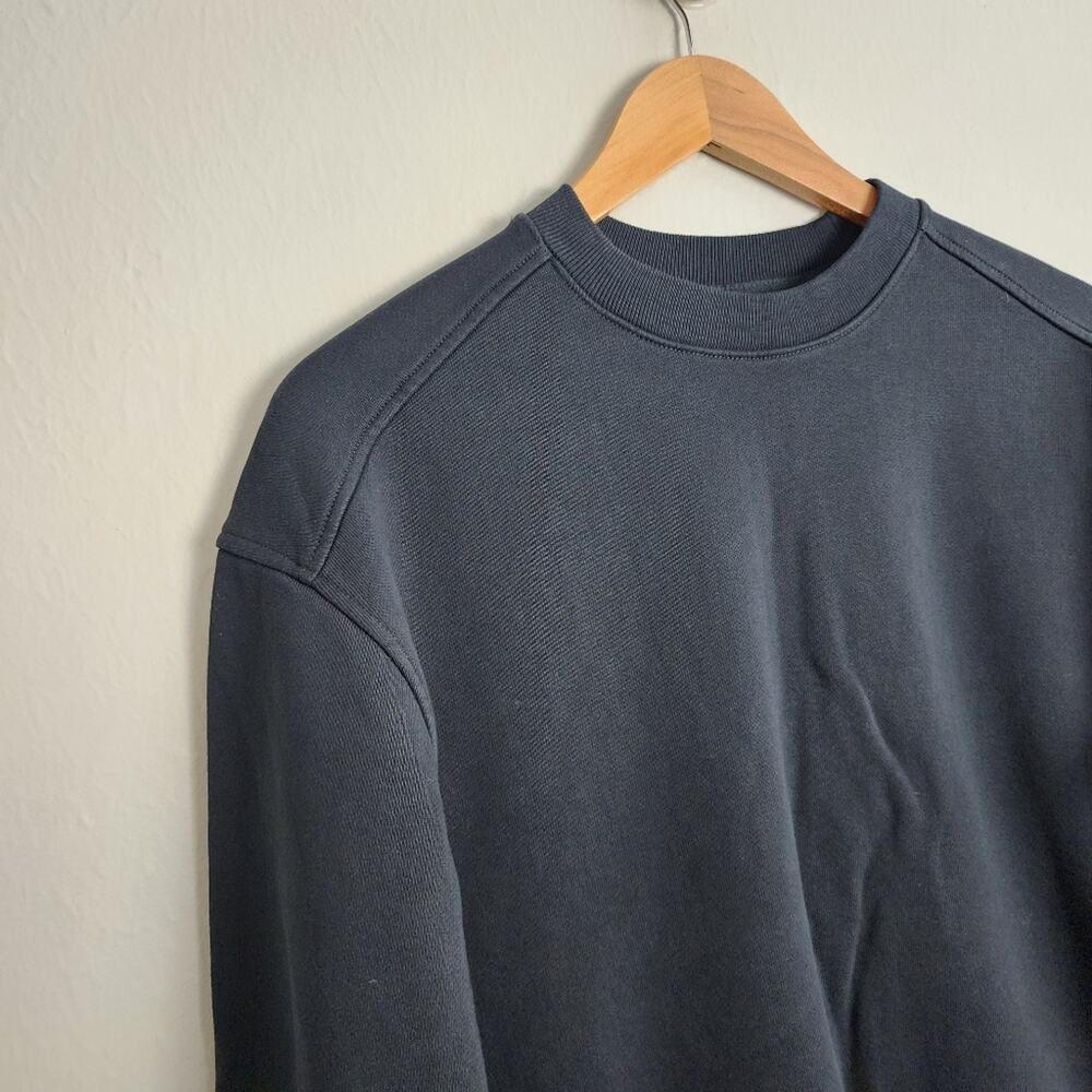 Everlane The Track Organic Cotton Crewneck Sweatshirt Black - Women's XS - Picture 2 of 9